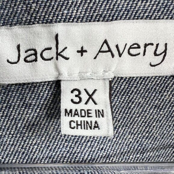 Jack & Avery Womens 3XL Outerwear Destroyed Distressed Denim Ripped Jean Jacket - Picture 13 of 16